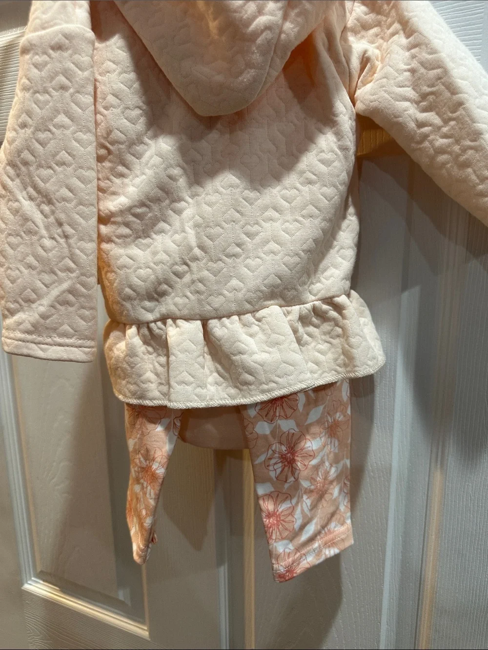 Duck Duck Baby Cream & Peach Floral Baby Pajama Set
